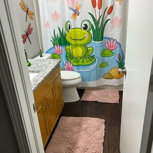 Frog Shower Curtain with liner and hooks